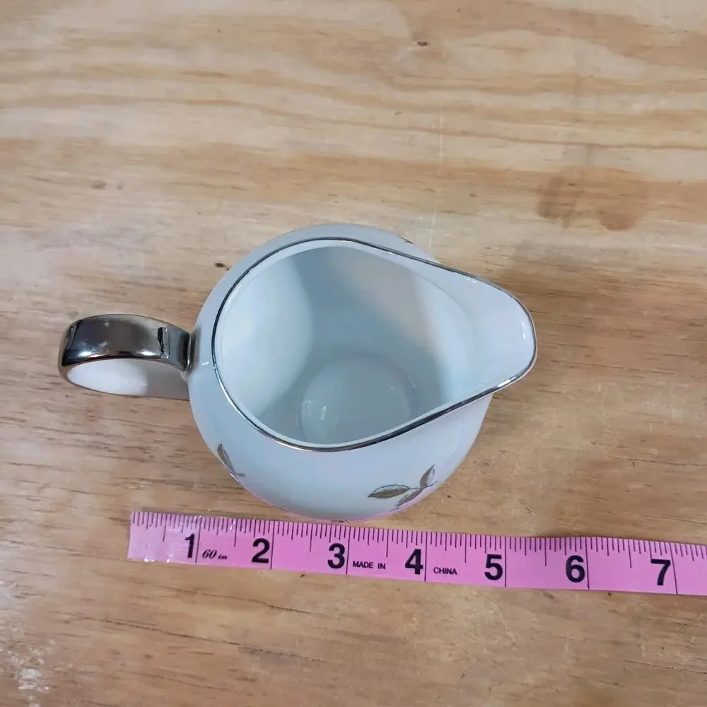 Vintage Seyei Bella Maria Fine China Creamer Pitcher 2129 Japan Platinum Trim